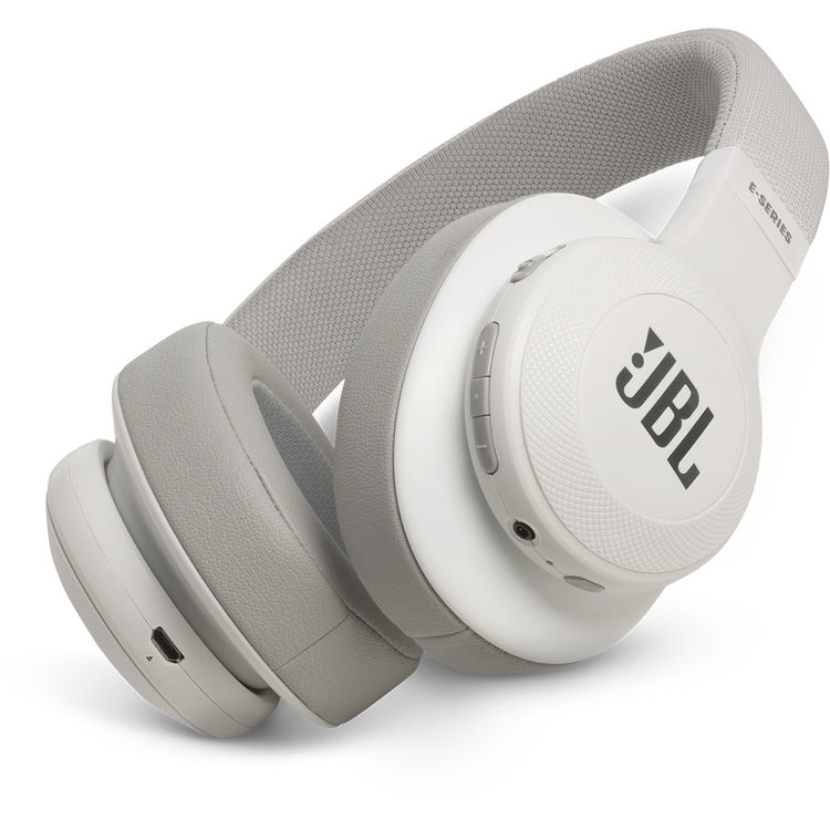 JBL E55BT 50mm Drivers OverEar Wireless Headphones (White)