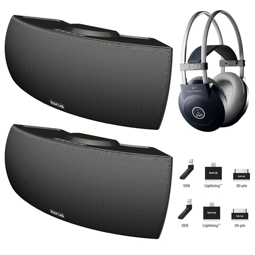 2x Korus V600 Premium Wireless Home All-in-1 Speaker. Free AKG K77 Pro Headphone (Open Box)