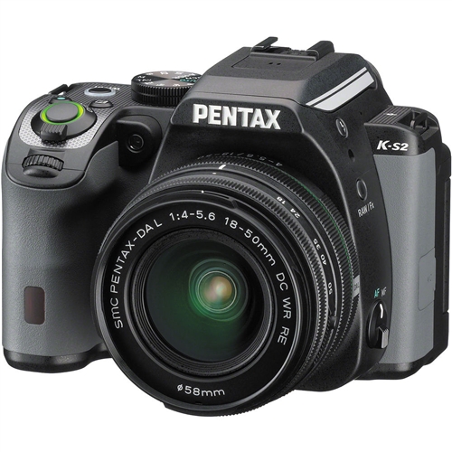 Pentax K-S2 20MP Wi-Fi Enabled Weatherized SLR w/ 18-55mm WR Lens (Black Racing Stripe)