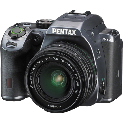 Pentax K-S2 20MP Wi-Fi Enabled Weatherized SLR w/ 18-55mm WR Lens (Stone Gray)