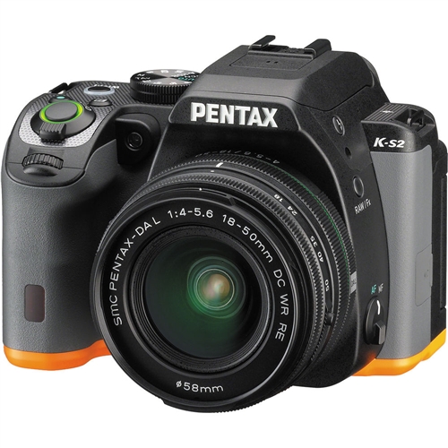 Pentax K-S2 20MP Wi-Fi Enabled Weatherized SLR w/ 18-55mm WR Lens (White & Lime